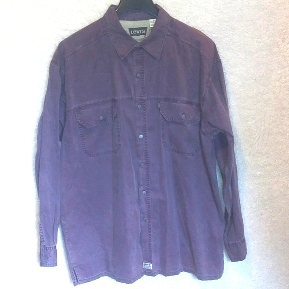 Vintage levis purple jean button up long sleeve shirt size xl - Picture 1 of 2